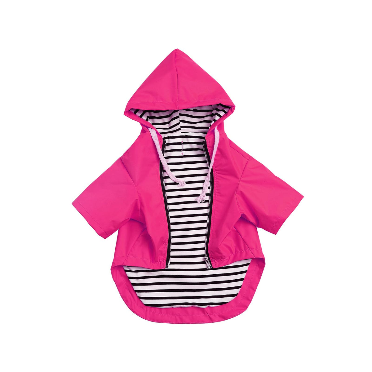Manteau Morezi imperméable rose XL avec fermeture éclair, parfait pour les sorties pluvieuses.