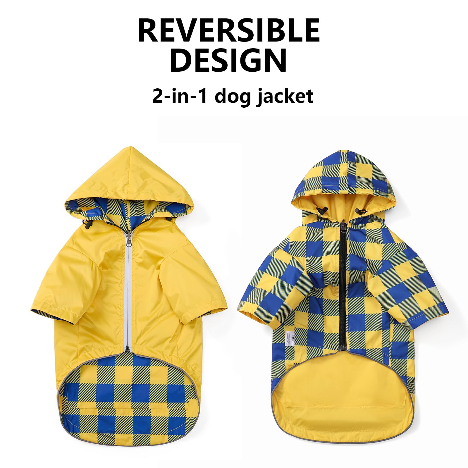 Morezi manteau pluie chien poches dos: poches arrière pratiques pour accessoires.