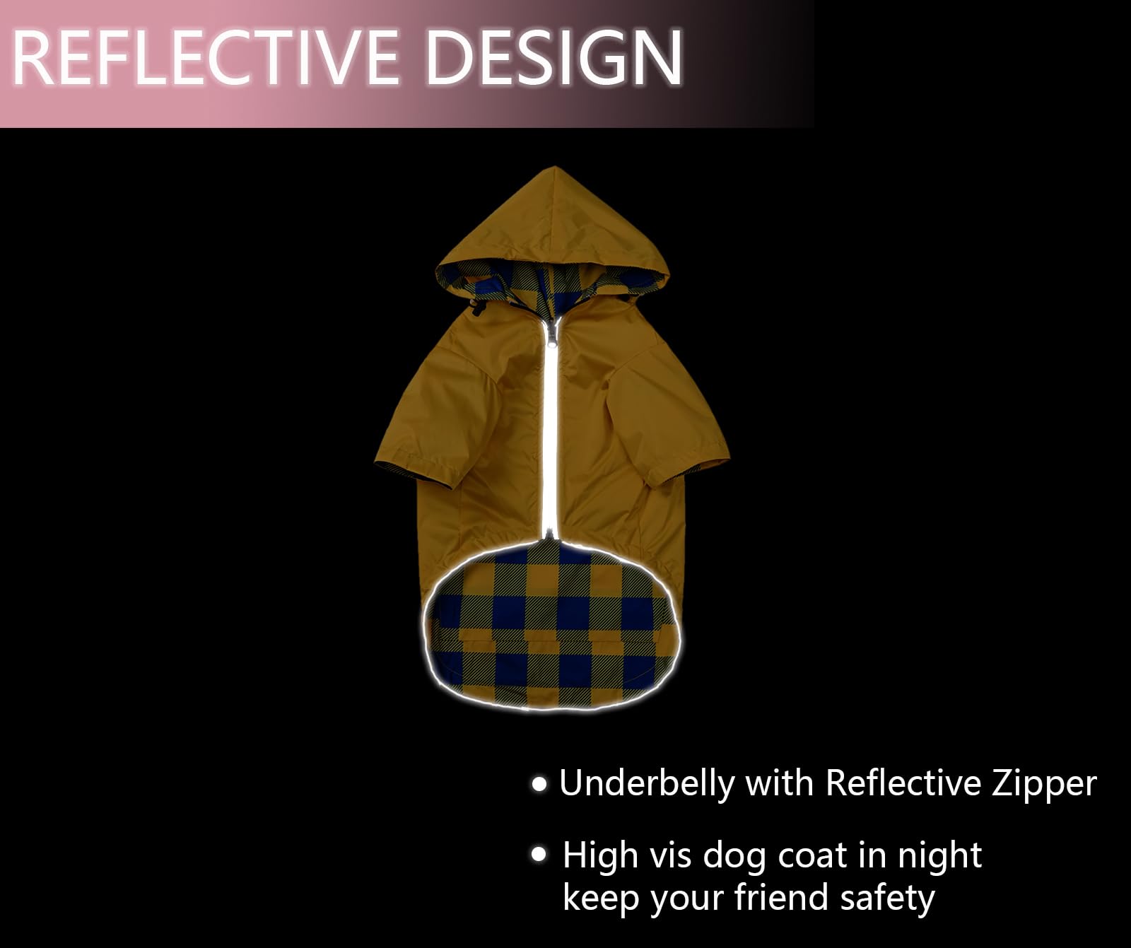 Morezi manteau pluie chien zip réfléchissant pour meilleure visibilité.