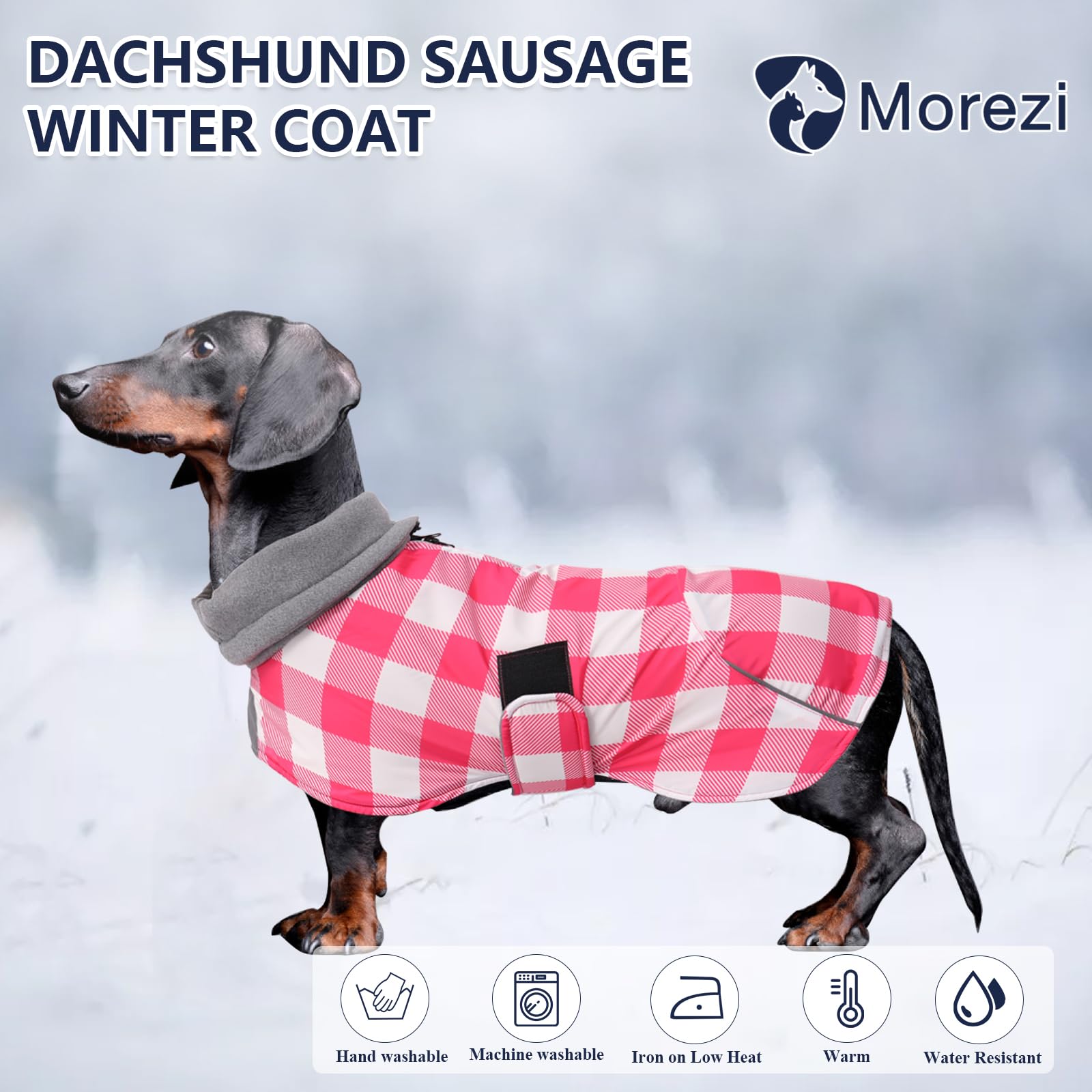 Morezi manteau teckel doublure polaire chaude, confort lors des promenades froides.