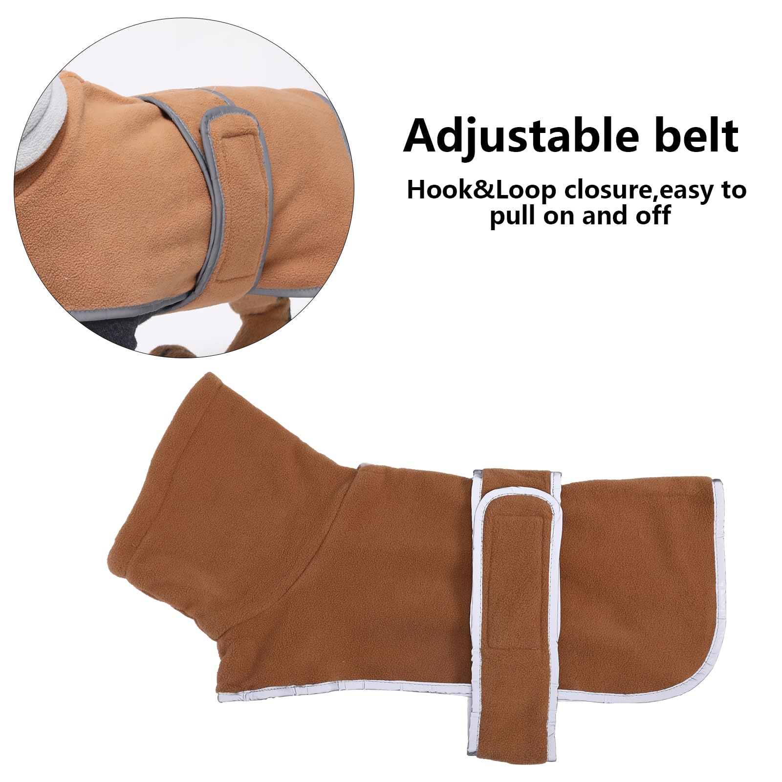 Manteau Morezi pour teckel, trou pour harnais sans retirer le manteau.