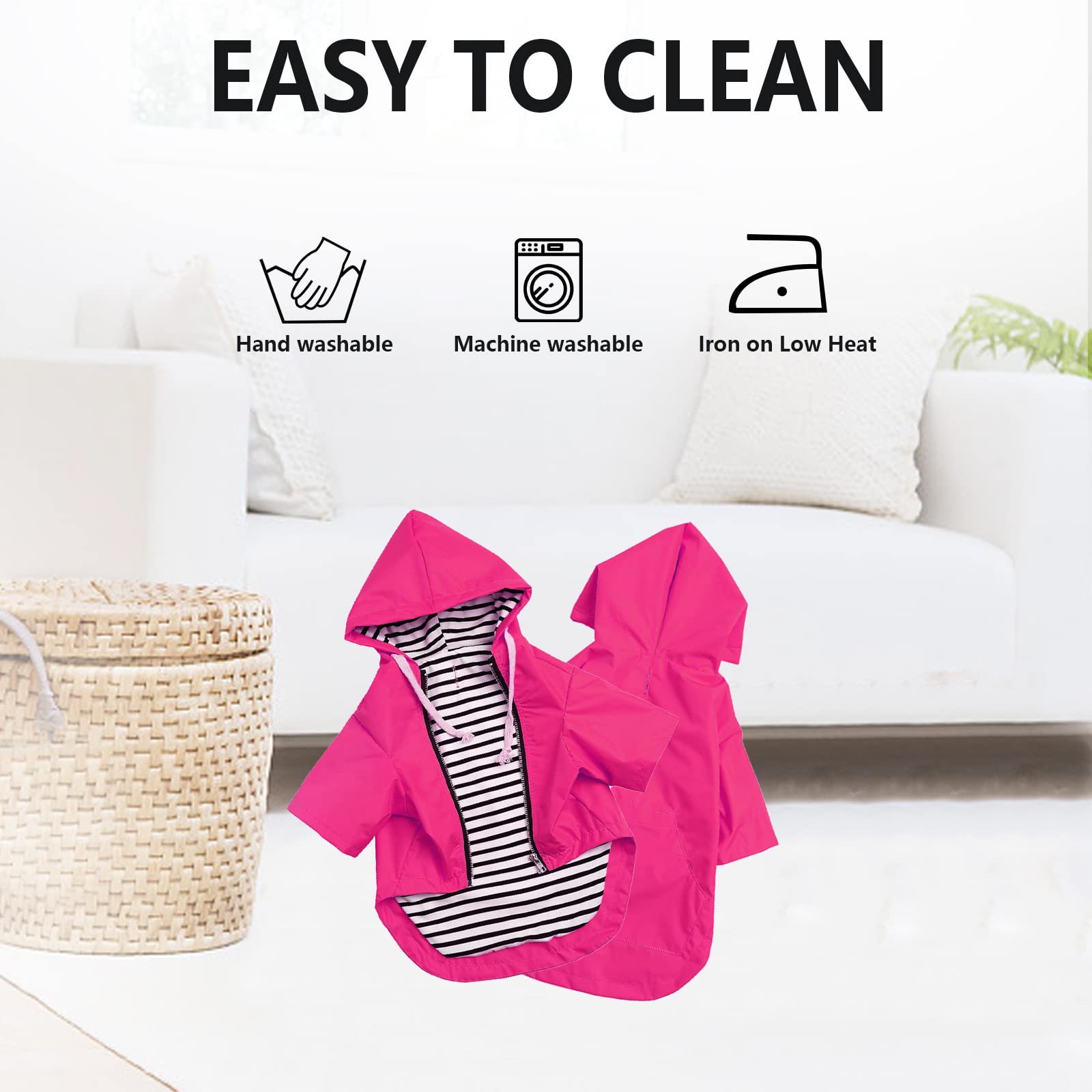 Morezi tissu imperméable durable chien rose – protection contre pluie et boue.