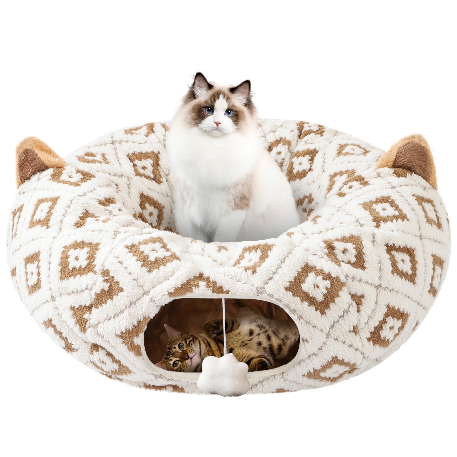 Morikey tunnel chat donut lavable, nid cosy et pratique.