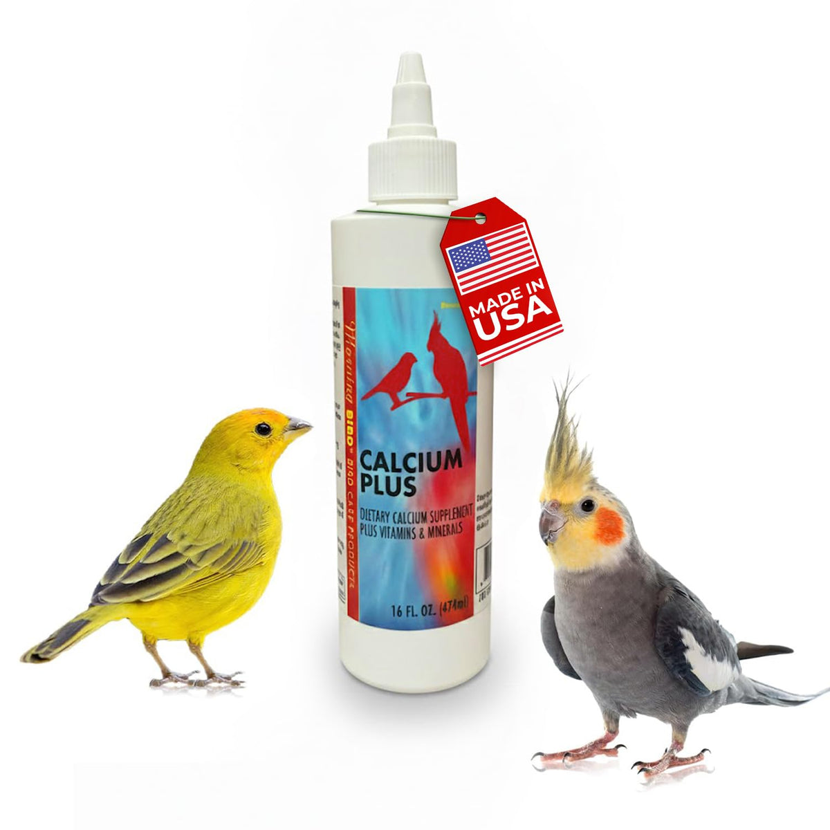 Bouteille Morning Bird Calcium Plus 16 oz pour un apport quotidien en calcium.