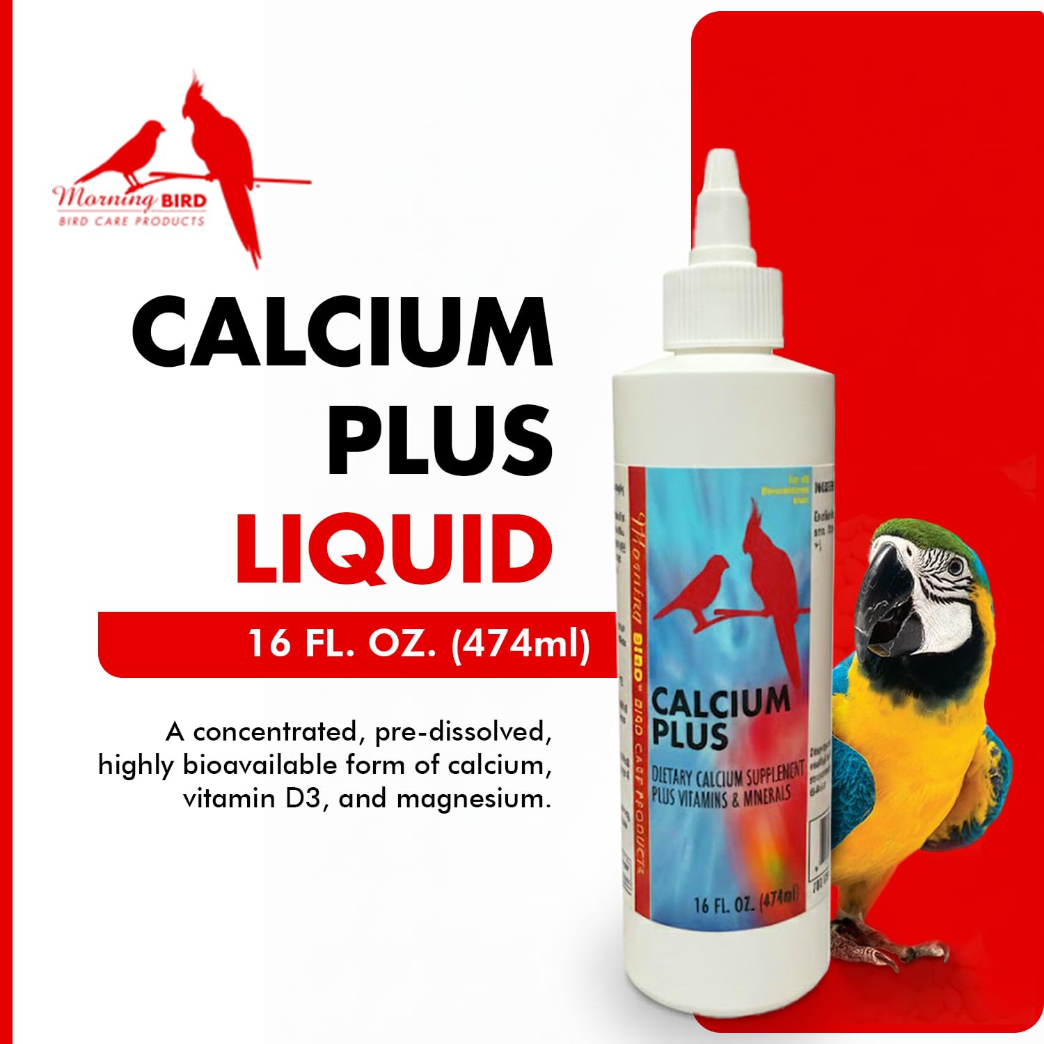 Doseur goutte Morning Bird Calcium Plus pour une administration précise.