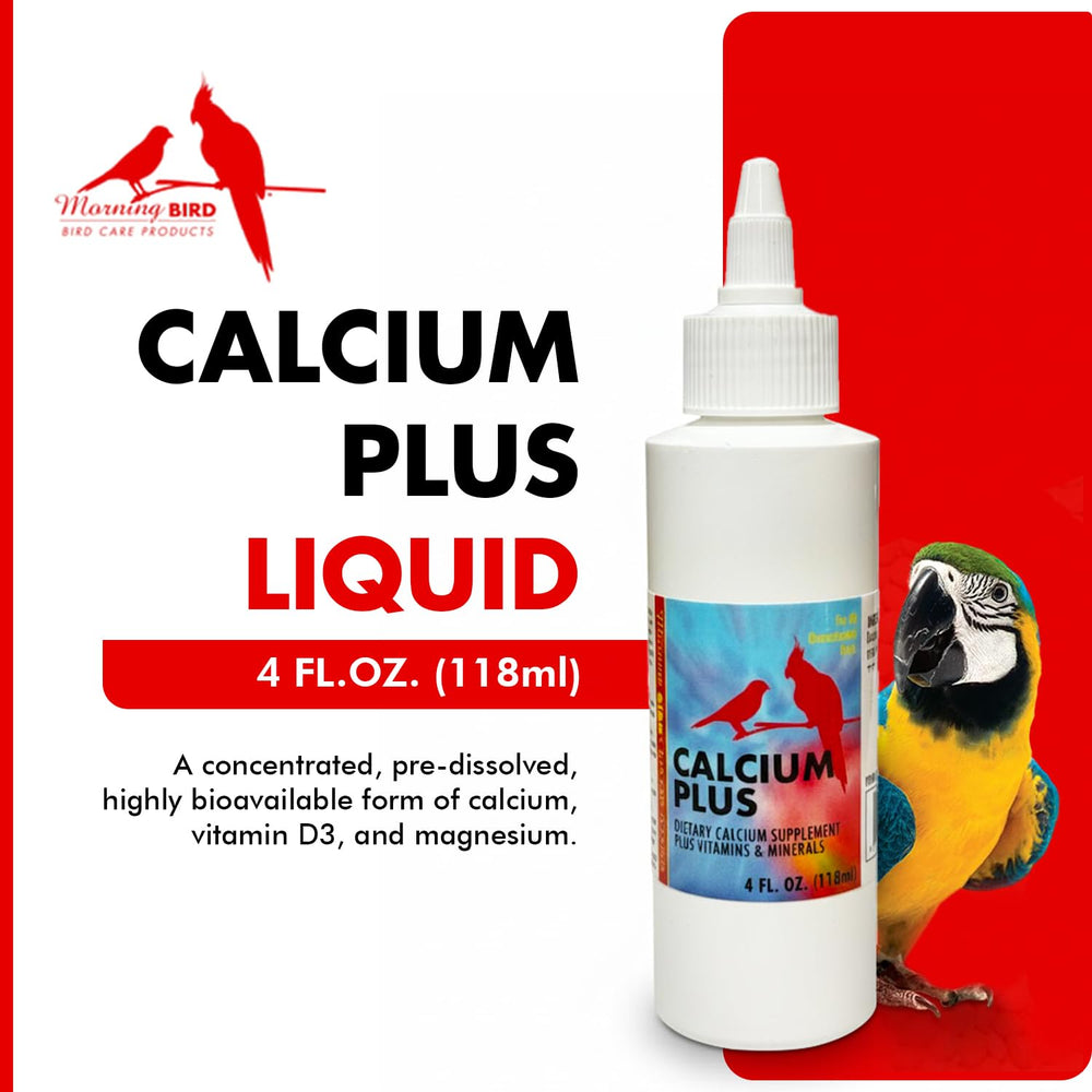 Morning Bird Calcium Plus Liquid, pipette-doseur précis pour une administration pratique.