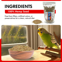 Morning Bird Graines de chanvre — sachet 1,5 lb pour utilisation pratique et conservation.