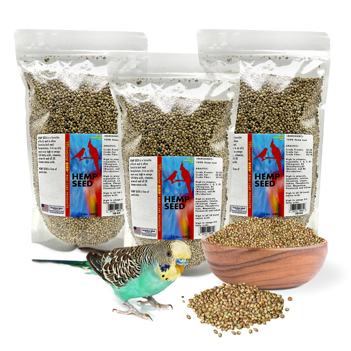 Morning Bird Hemp Seeds emballage hermetique prolonge la fraicheur des graines