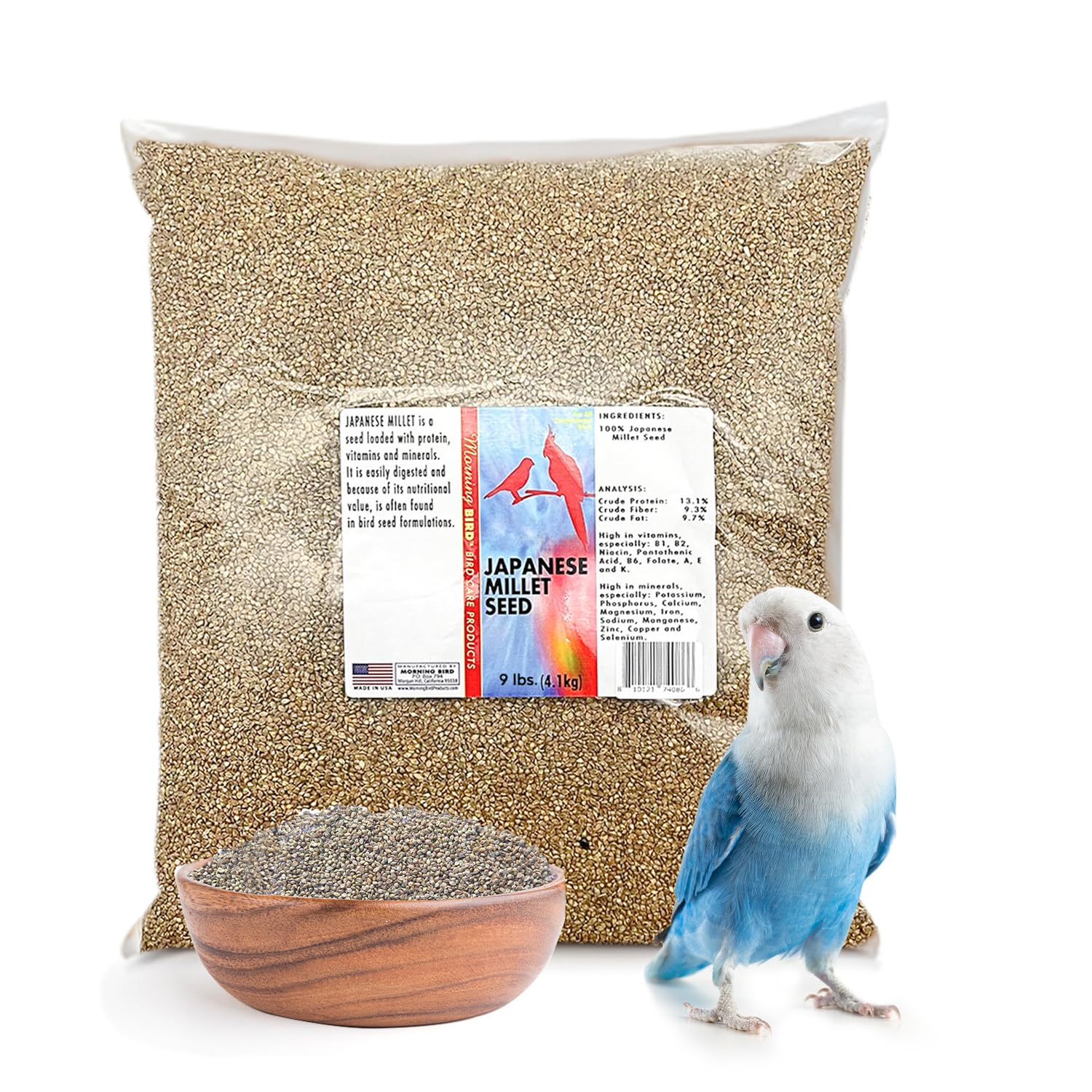 Morning Bird Millet Japonais, sac 9 lb, nourriture équilibrée pour oiseaux