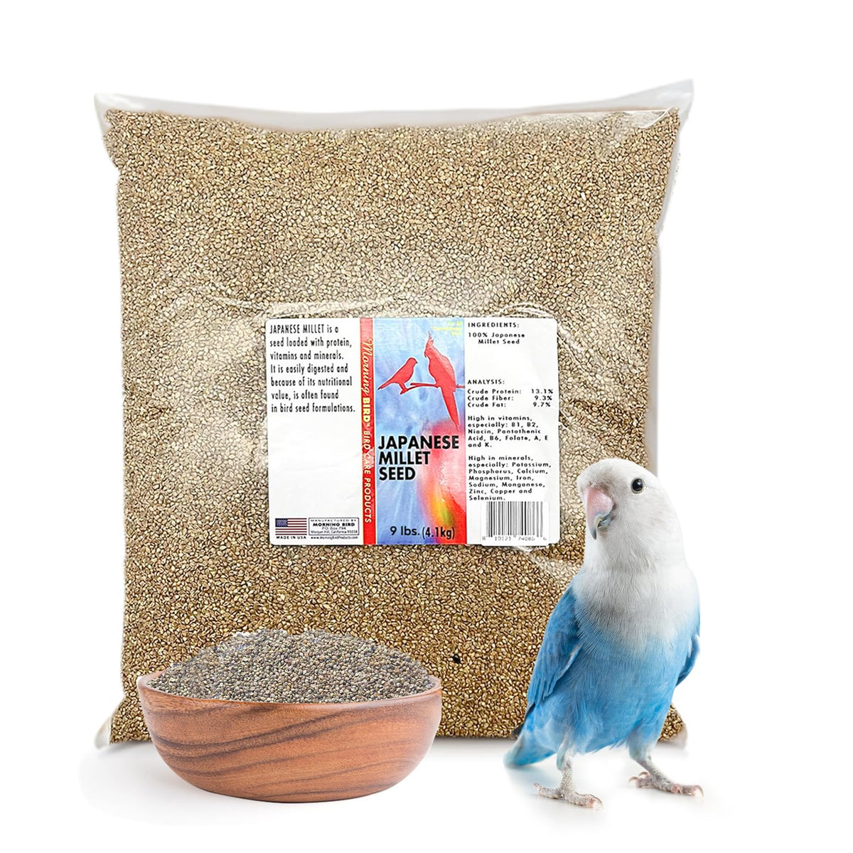 Morning Bird Millet Japonais, sac 9 lb, nourriture équilibrée pour oiseaux