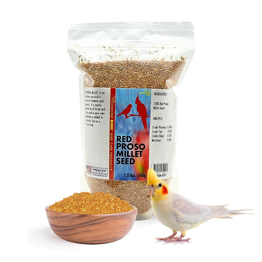 Morning Bird Millet Rouge Proso sac — pratique pour stocker et nourrir vos oiseaux.