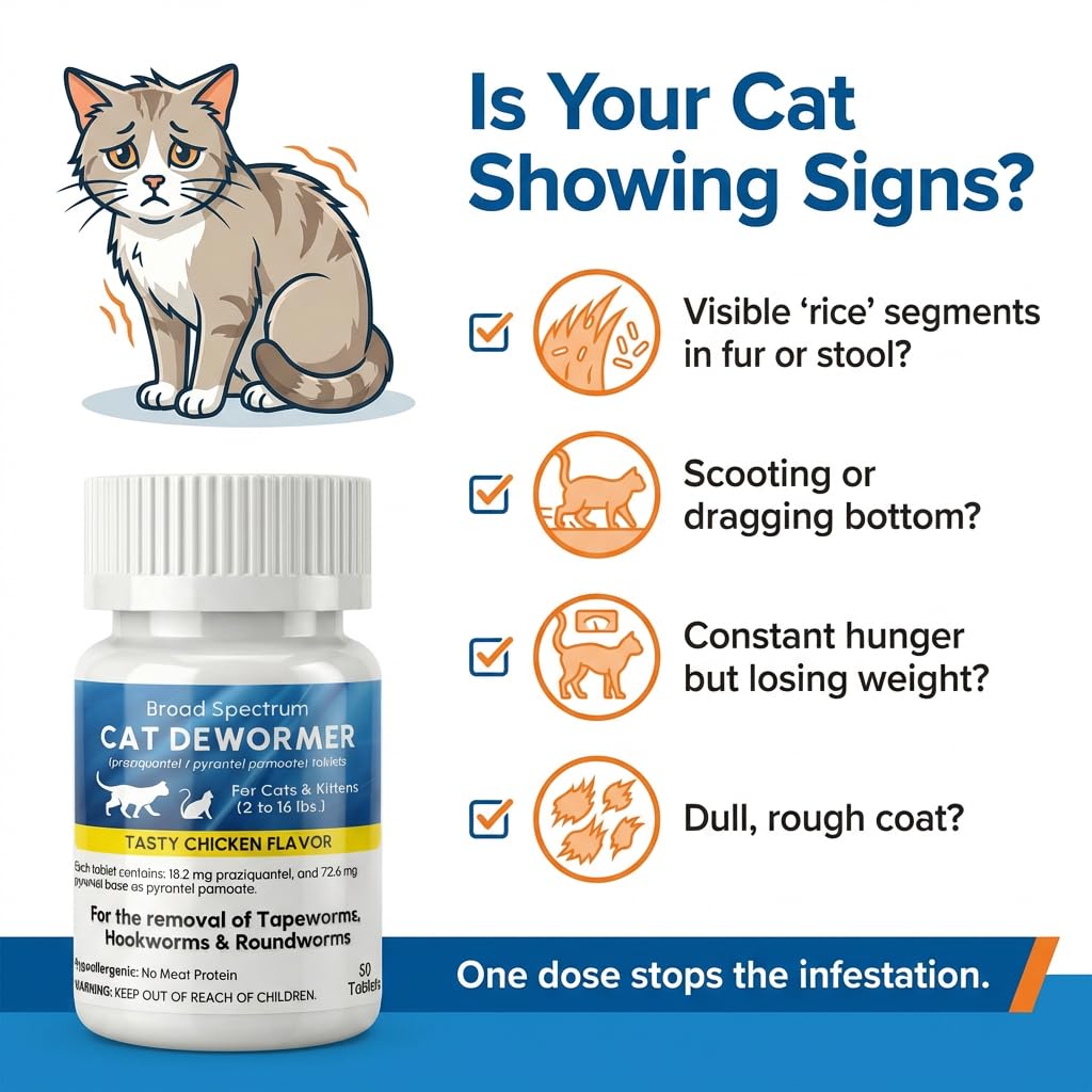 Dose précise Morvequa, comprimés vermifuge pour chats.