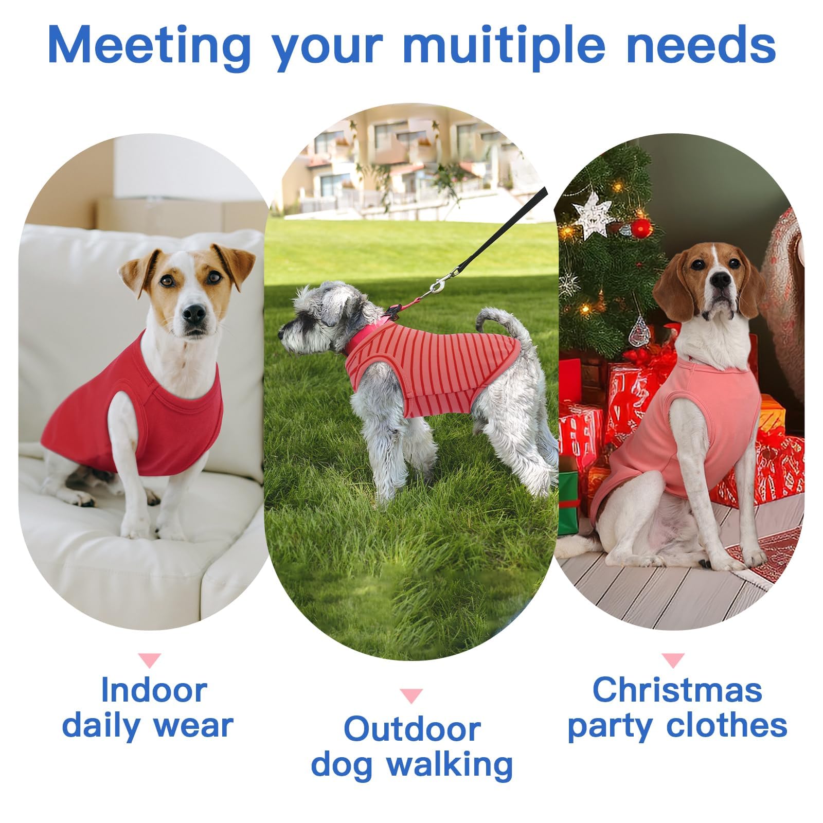 Détail matière élastique polaire chien rouge M, tissu stretch pour liberté de mouvement.