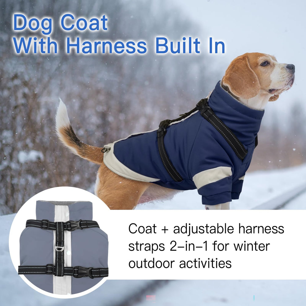 MORVIGIVE manteau d'hiver XXL avec harnais intégré – vue arrière, chaleur et confort.