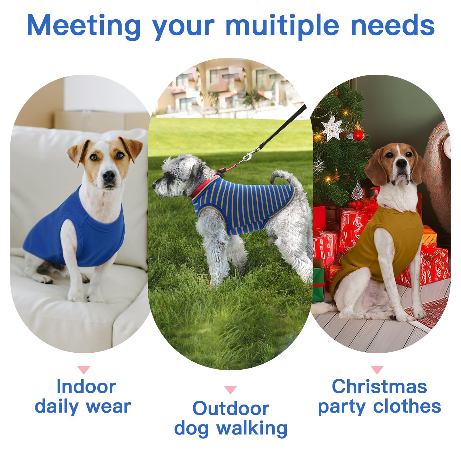 MORVIGIVE pull bleu uni pour chien moyen douceur et confort