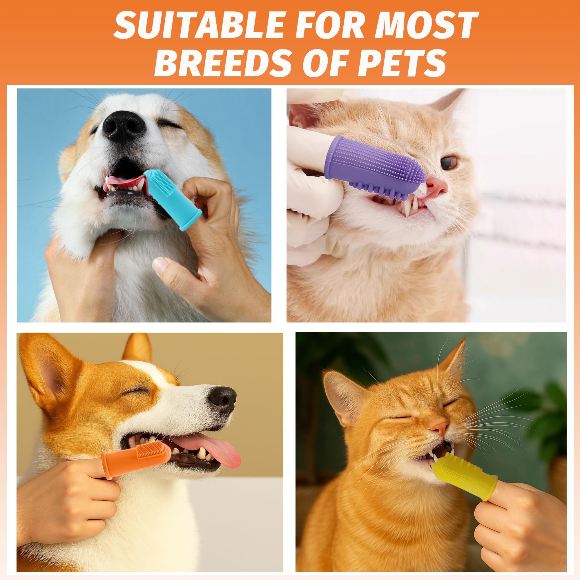 Brosse-doigt Mosioverdavian pour petits animaux, usage polyvalent et sûr.