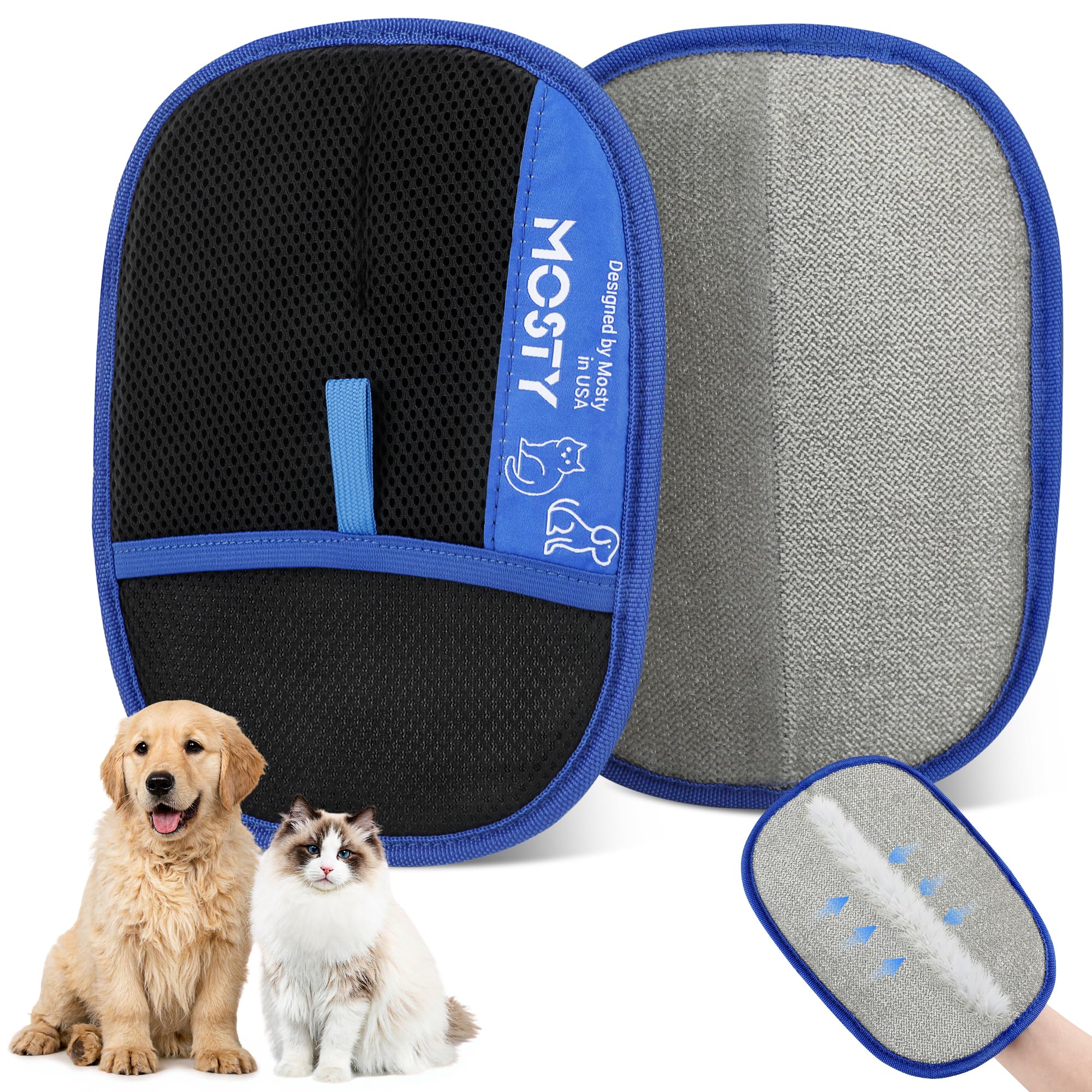 Mosty gant anti-poil double-face, capture efficace des poils avec chaque passage.