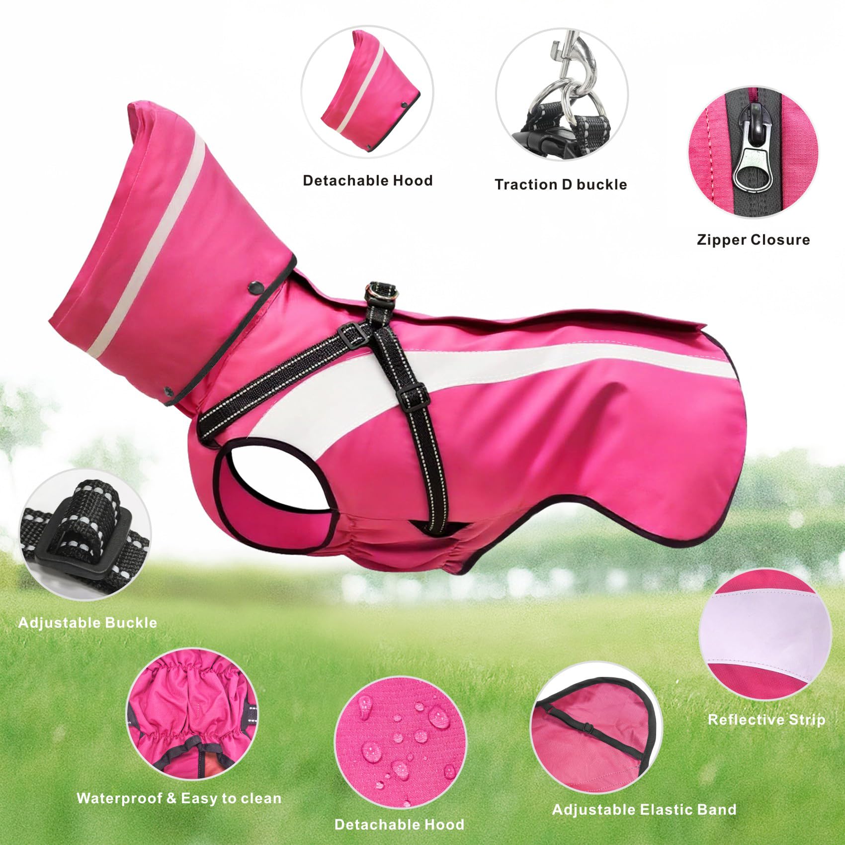 Mosucoirl imperméable chien rose-mode: couleur rose tendance pour un look élégant