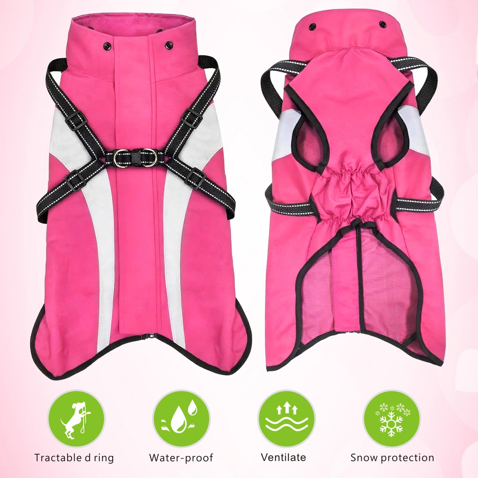 Mosucoirl imperméable chien zip-dos rapide: zip dorsal pour un changement rapide