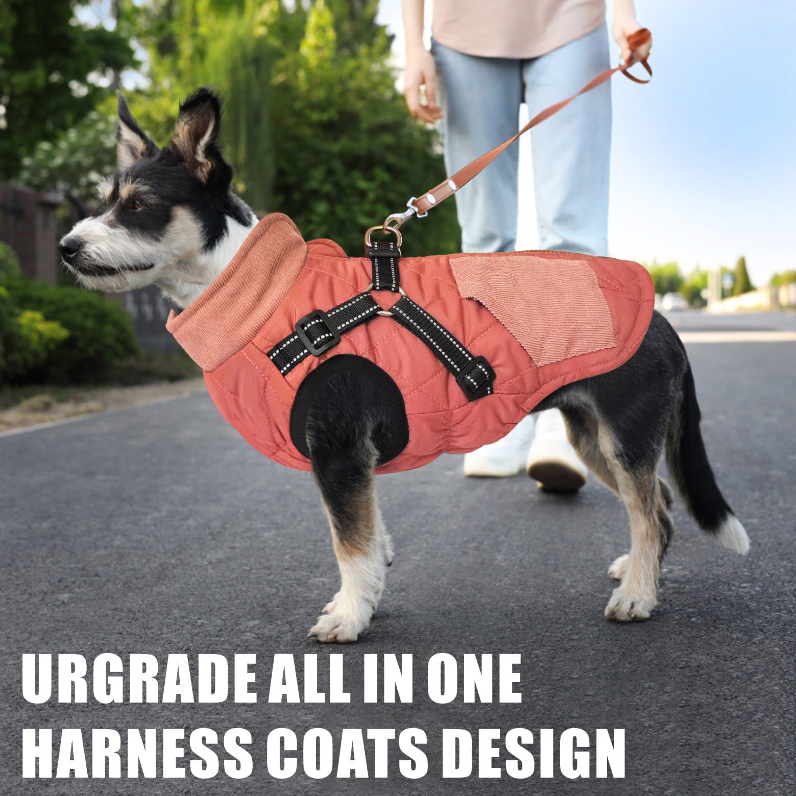 Mosucoirl manteau chien anti-vent et imperméable en polyester résistant.