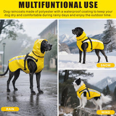 Mosucoirl manteau chien capuche amovible pour plus de protection.