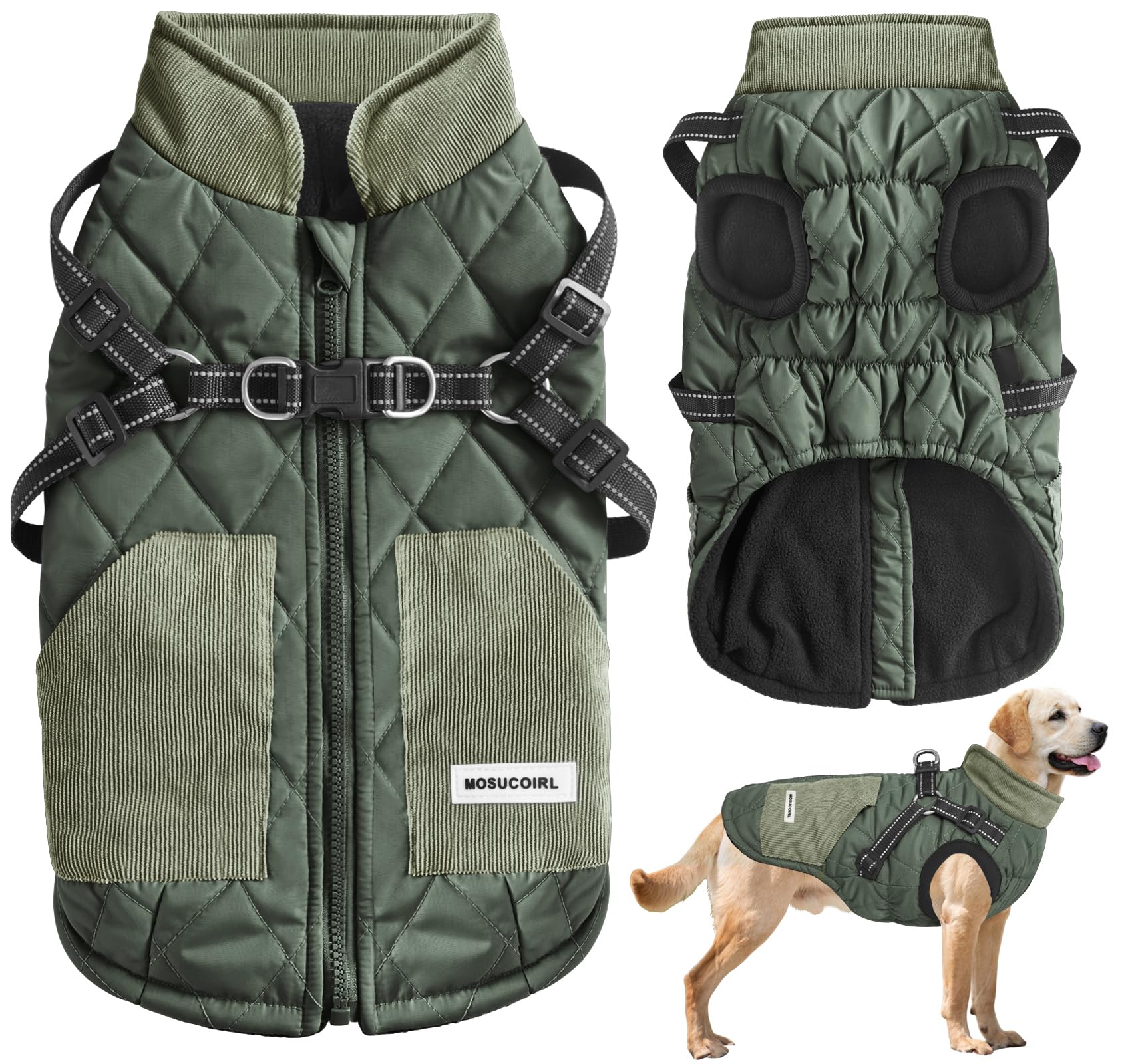 Mosucoirl manteau chien hiver impermeable protege contre pluie et neige
