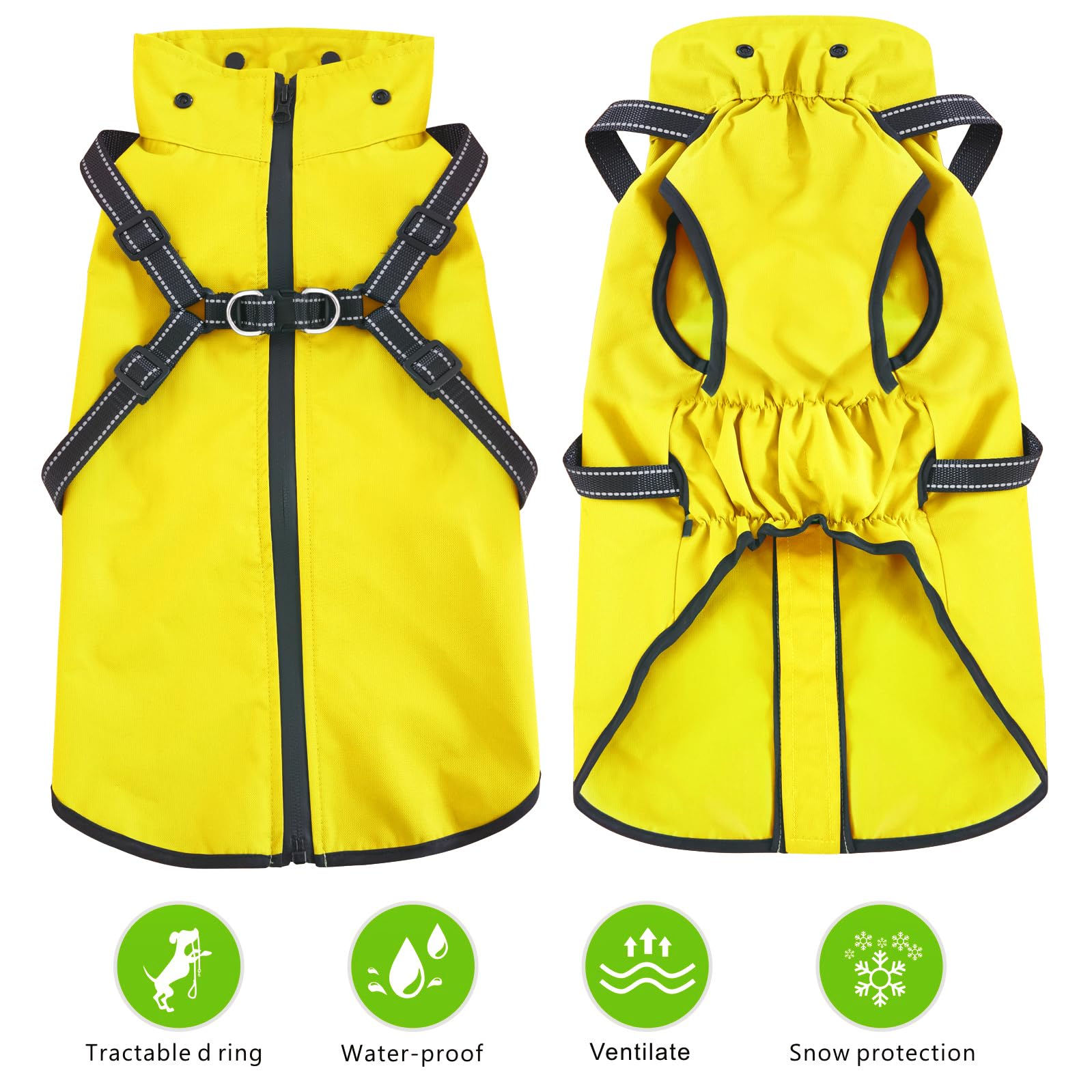 Mosucoirl manteau-pluie chien capuche amovible pour plus de protection.