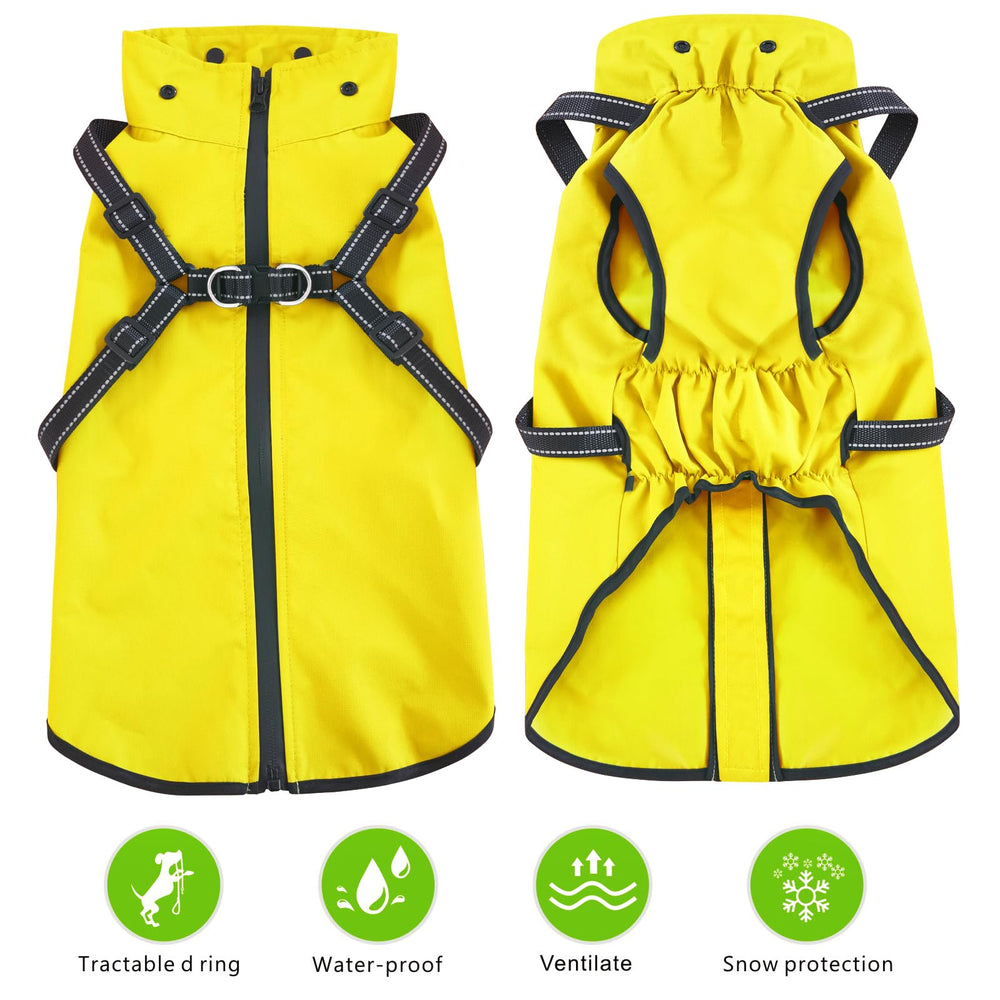 Mosucoirl manteau-pluie chien capuche amovible pour plus de protection.