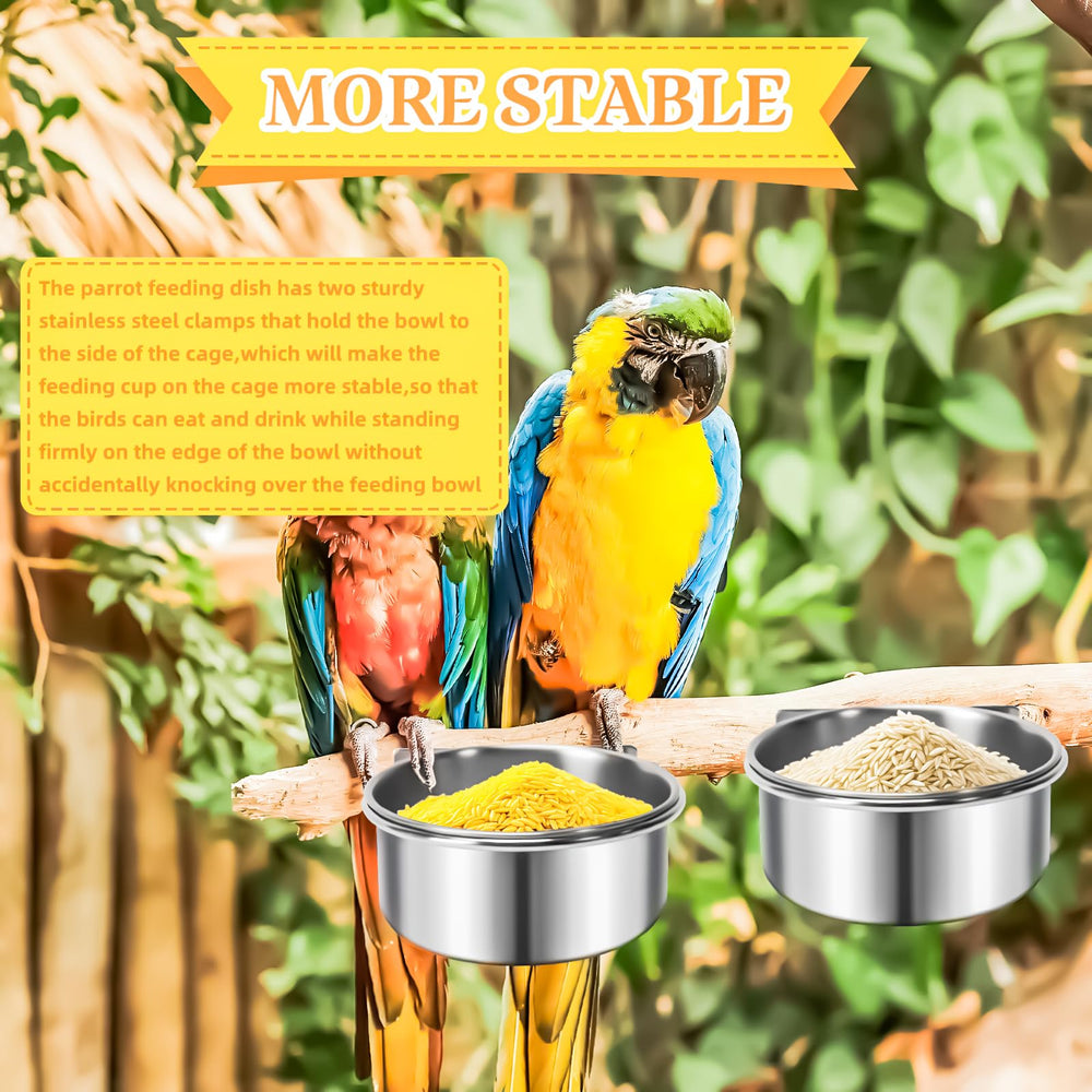 MotBach bol-inox-stable-grace-pinces: bol qui reste en place pendant que l'oiseau mange