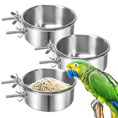 MotBach bol-nourriture-oiseau-inox: bol durable pour nourriture d'oiseaux