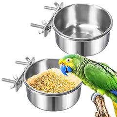 Bol MotBach en acier inoxydable pour nourriture et eau des oiseaux durable.
