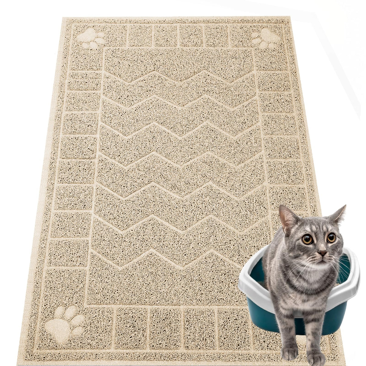 Tapis litière grand format Motsamla capture les grains et protège le sol.