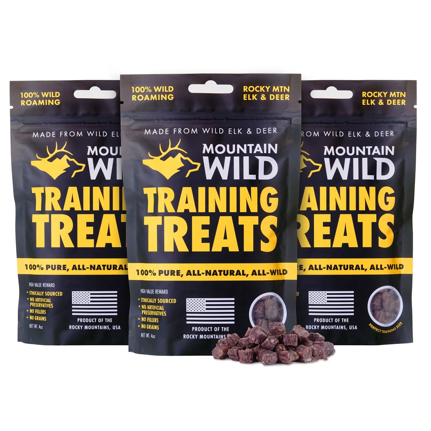 Mountain Wild friandises d'entraînement wapiti : récompense élevée pour chien actif