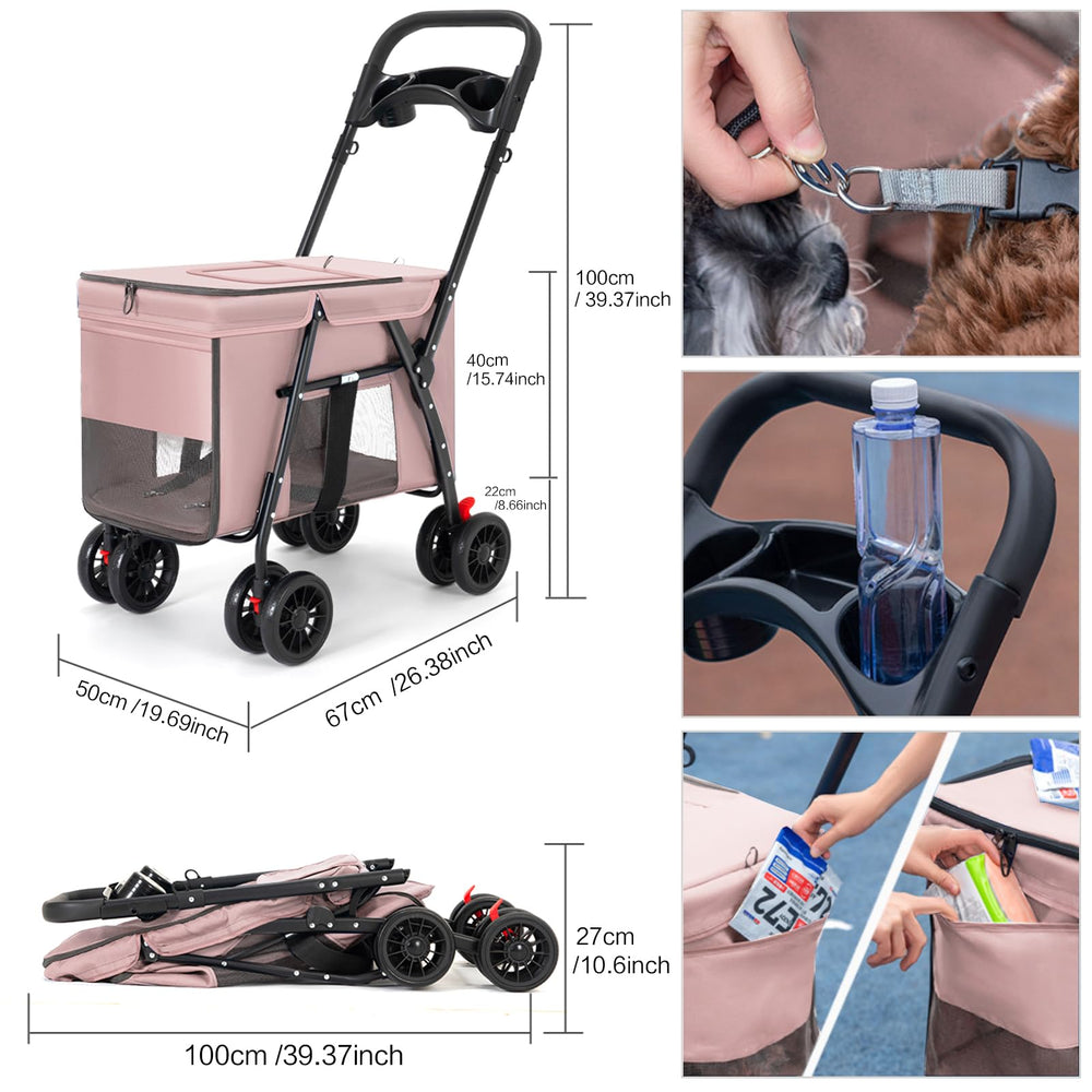 MOV COMPRA Poussette animaux rose-fond-rembourre: tapis intérieur et confort durable