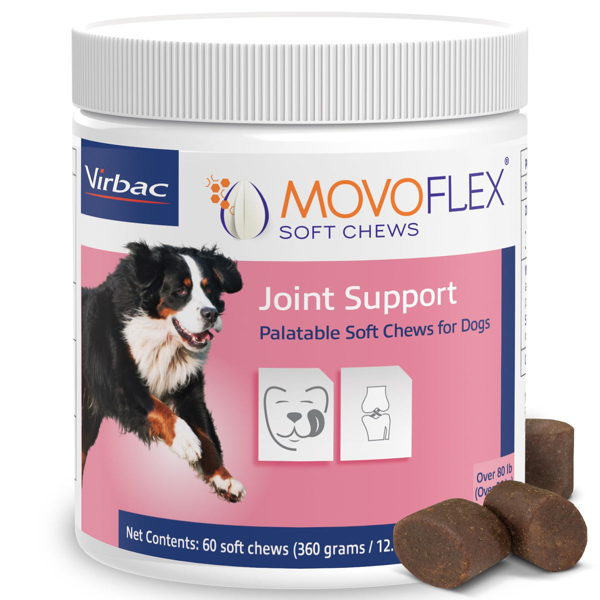 MOVOFLEX Soft Chews goût foie, bouchées appétentes soutenant les articulations.