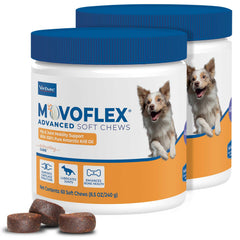 Movoflex Chews: deux boîtes 60 comprimés pour chiens moyens, pratique et durable.