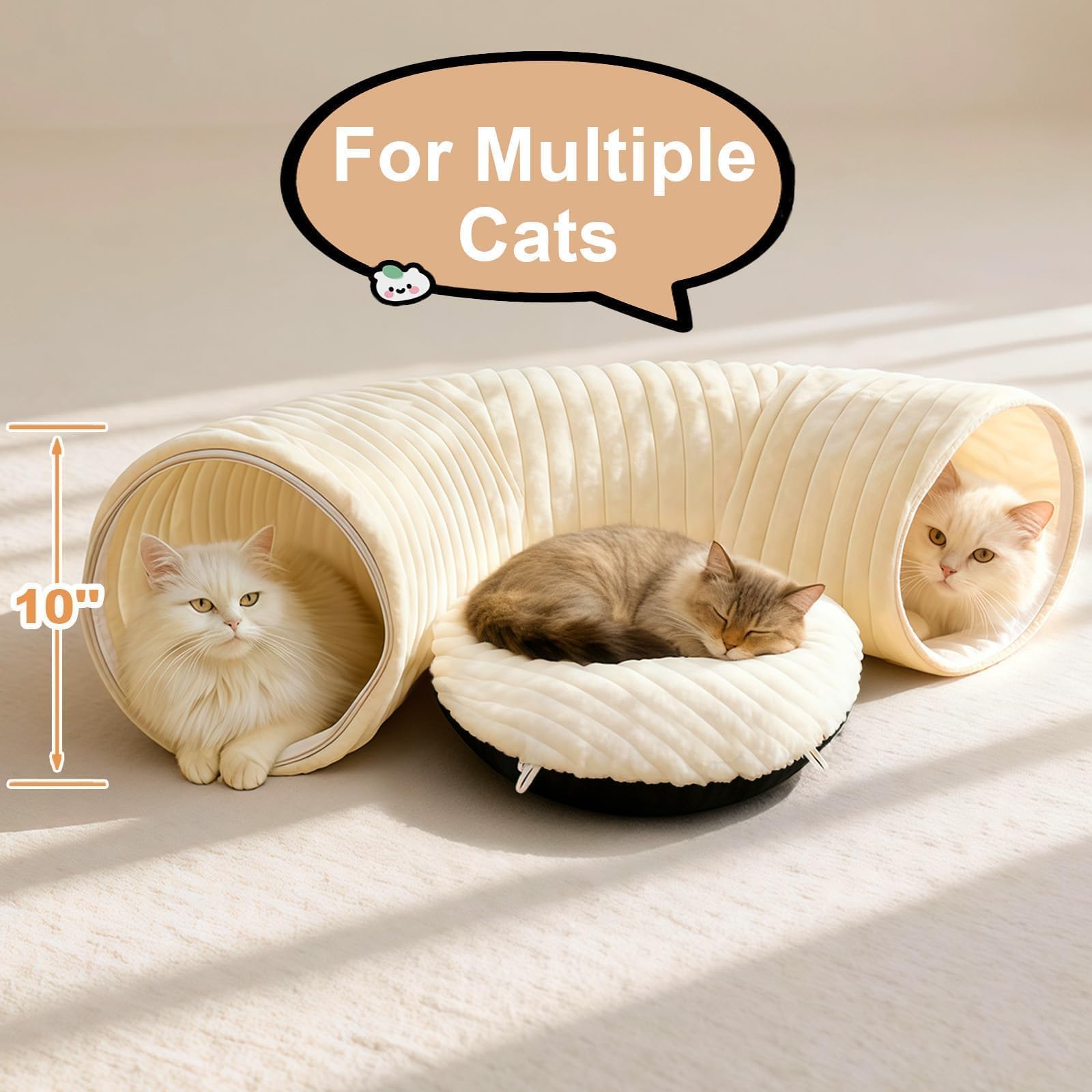 MOYMO tunnel-chat diametre-10-pouces convient aux chats jusqu'à 30 lb