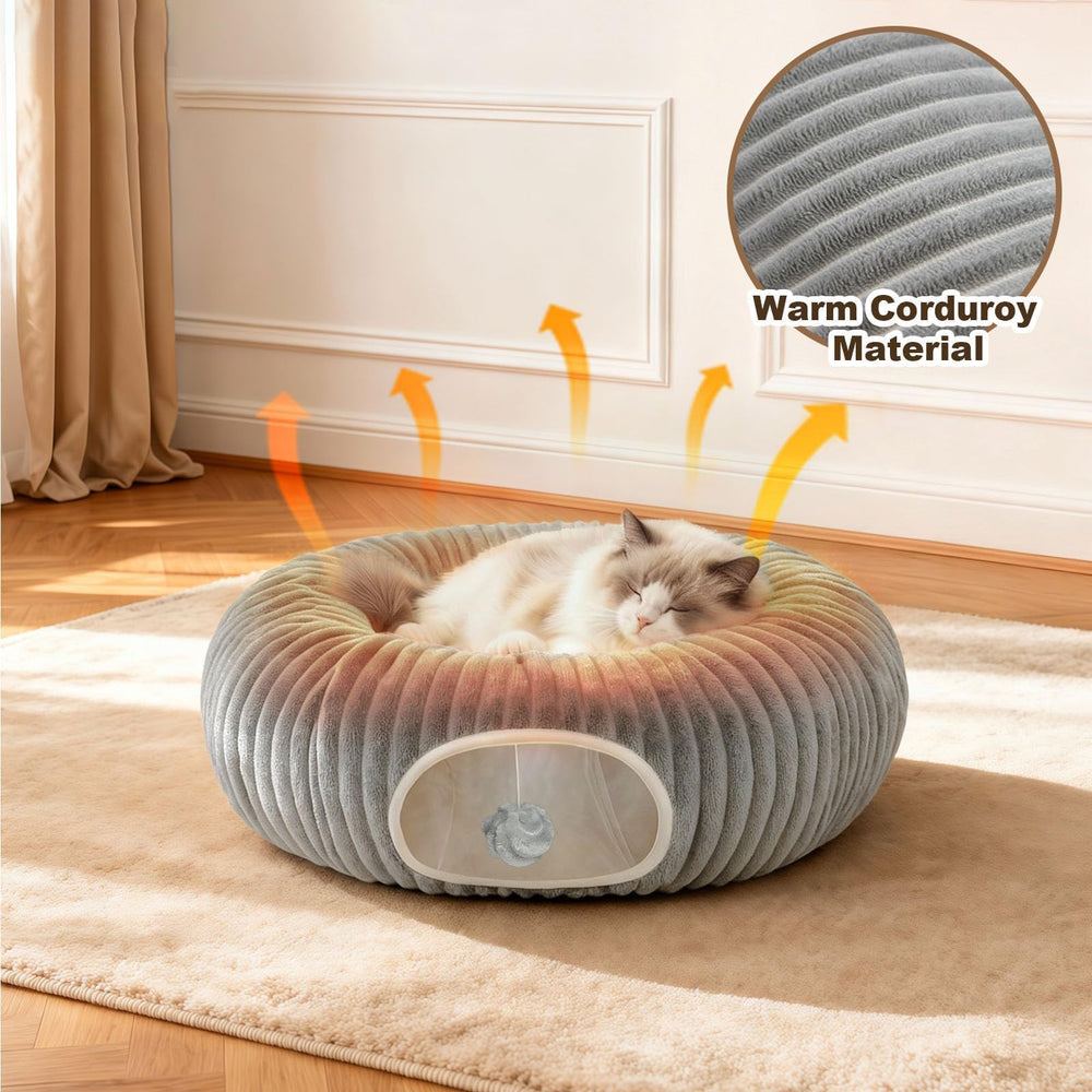 MOYMO tunnel chat forme semi-circulaire gris, design polyvalent.