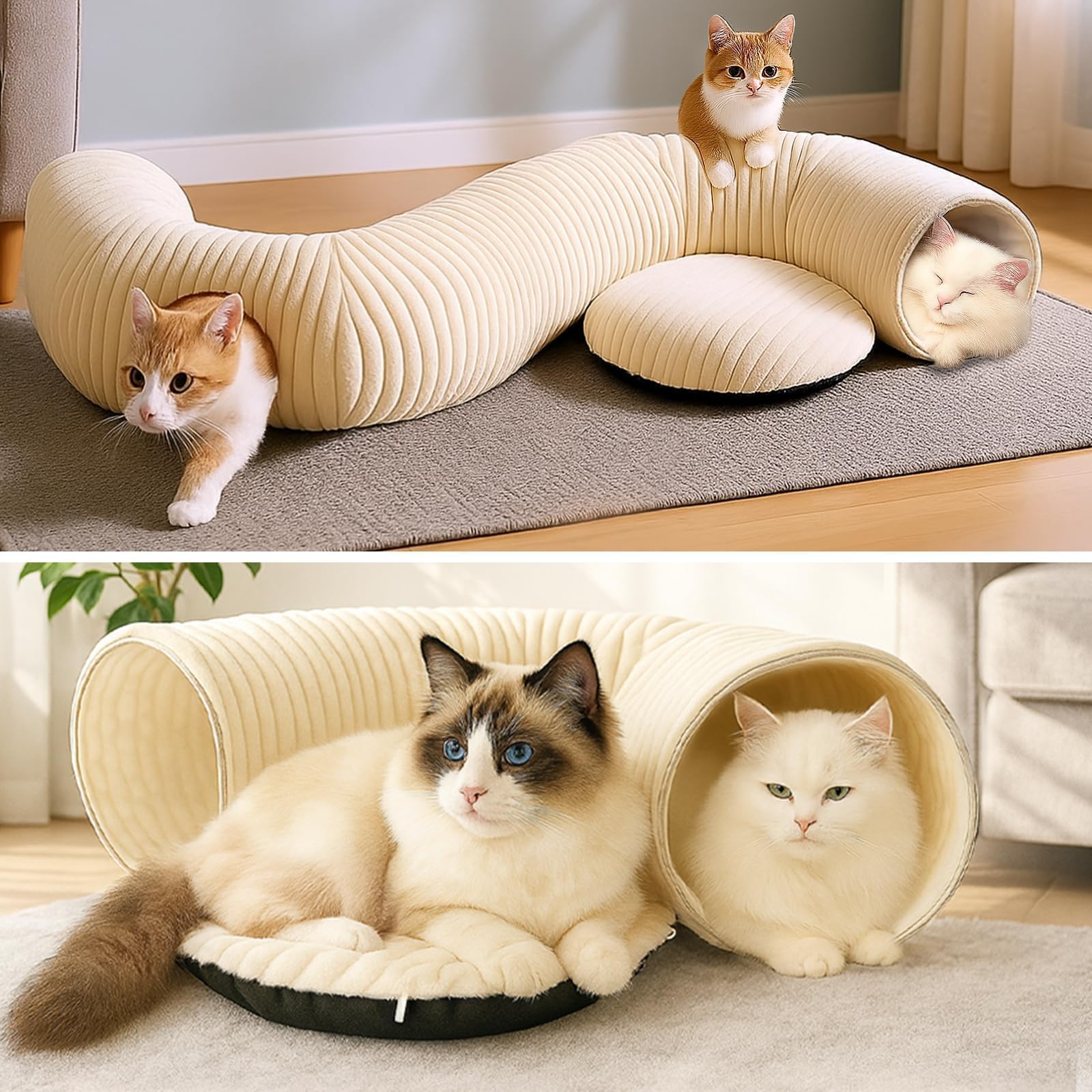 MOYMO tunnel-chat pliable 2 etapes facile à assembler et ranger
