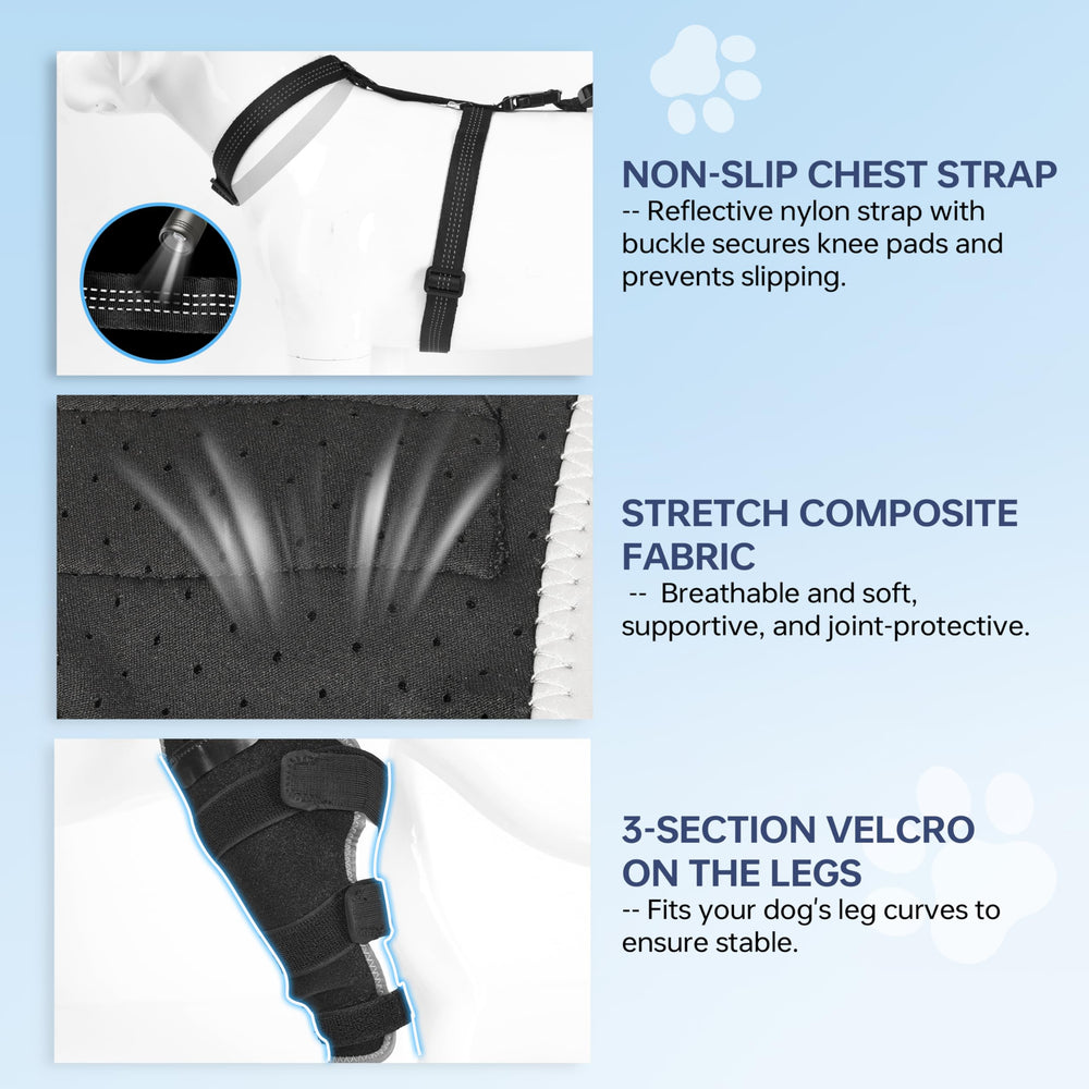 Moysoon guide dimensionnement genou-patte aidant à trouver la taille idéale.