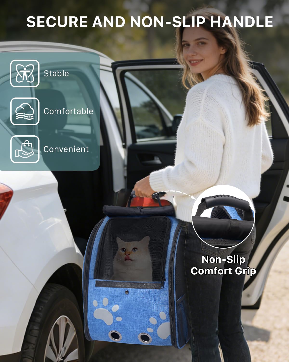 Moysoon sac à dos chat bandes réfléchissantes pour sécurité nocturne.