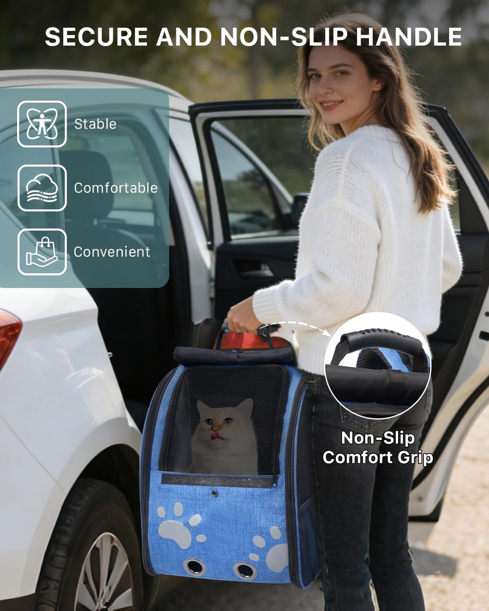 Moysoon sac à dos chat bandes réfléchissantes pour sécurité nocturne.