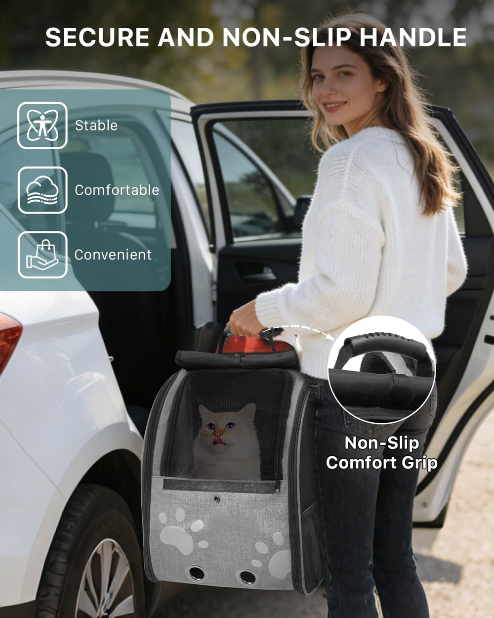 Moysoon sac-a-dos-chat ouverture top securite pratique