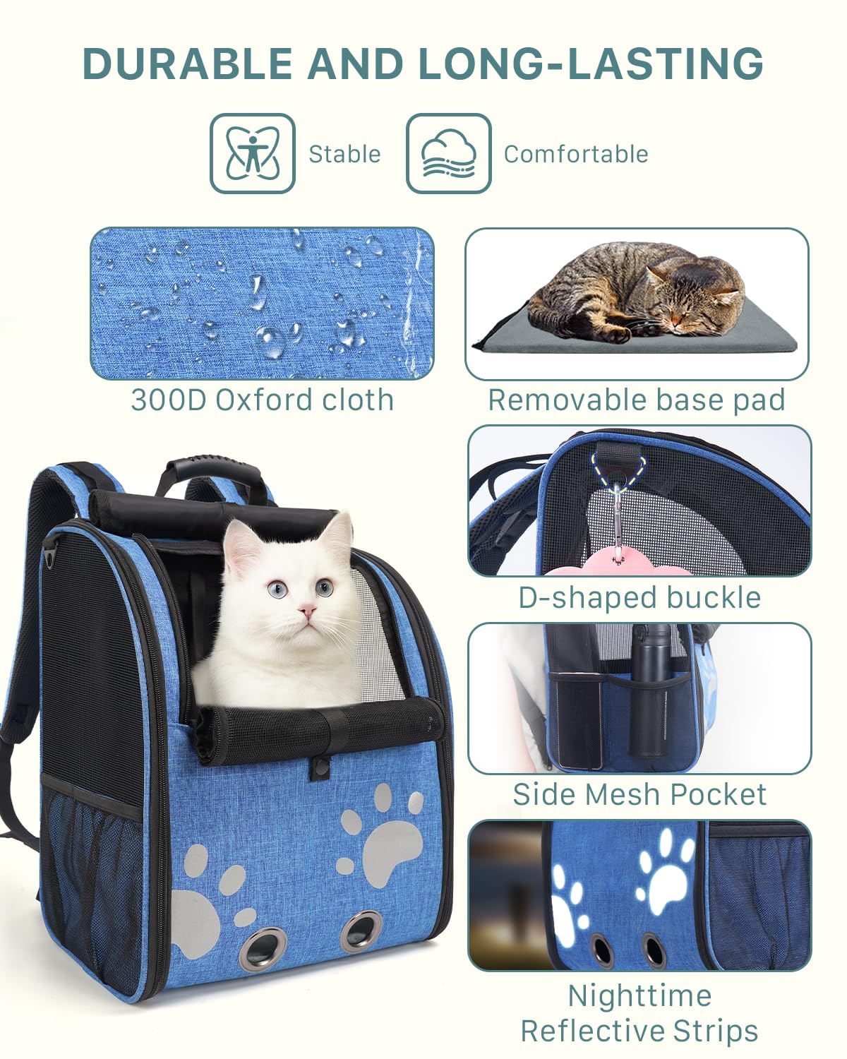 Moysoon sac à dos chat usage extérieur pour balades et randonnées.