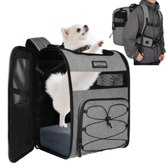 Moysoon sac dos chien randonnee avant—ouverture maillée pour rester proche et ventilé.