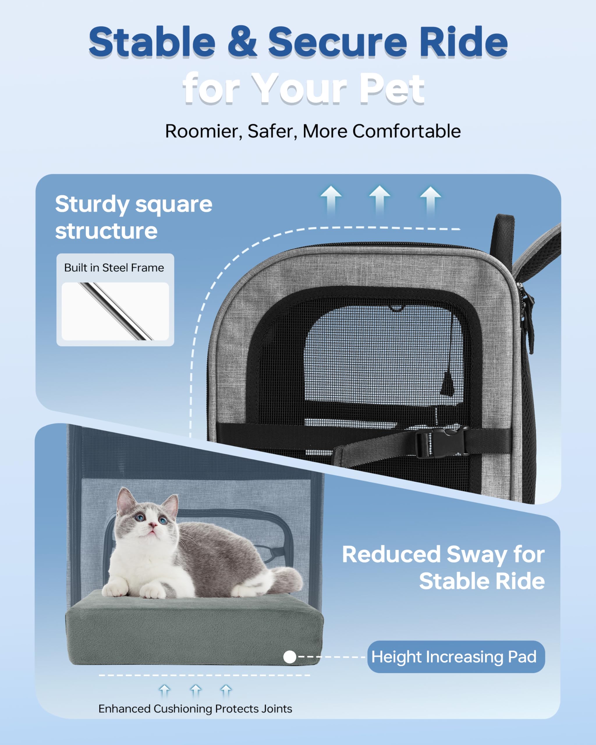 Moysoon sac dos chien randonnee panneaux ventilation—air frais pour votre animal lors des sorties chaudes.