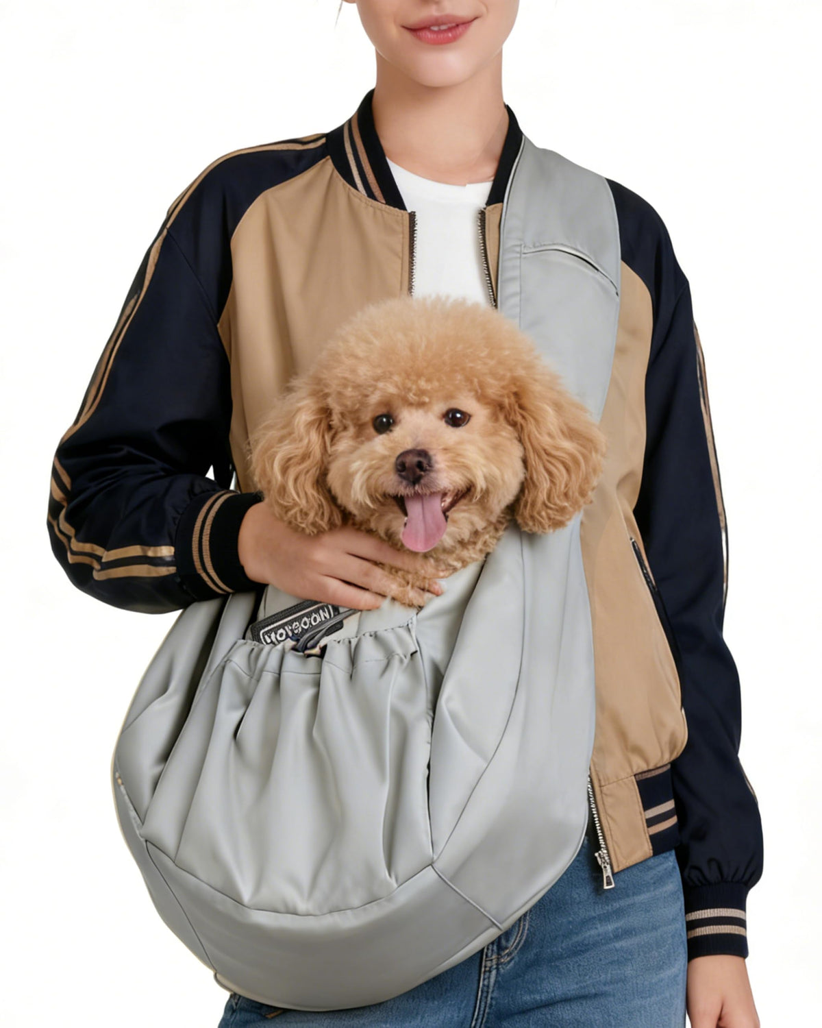 Moysoon sac-portage pour chien nain avec bandoulière épaule élargie et poche de rangement.