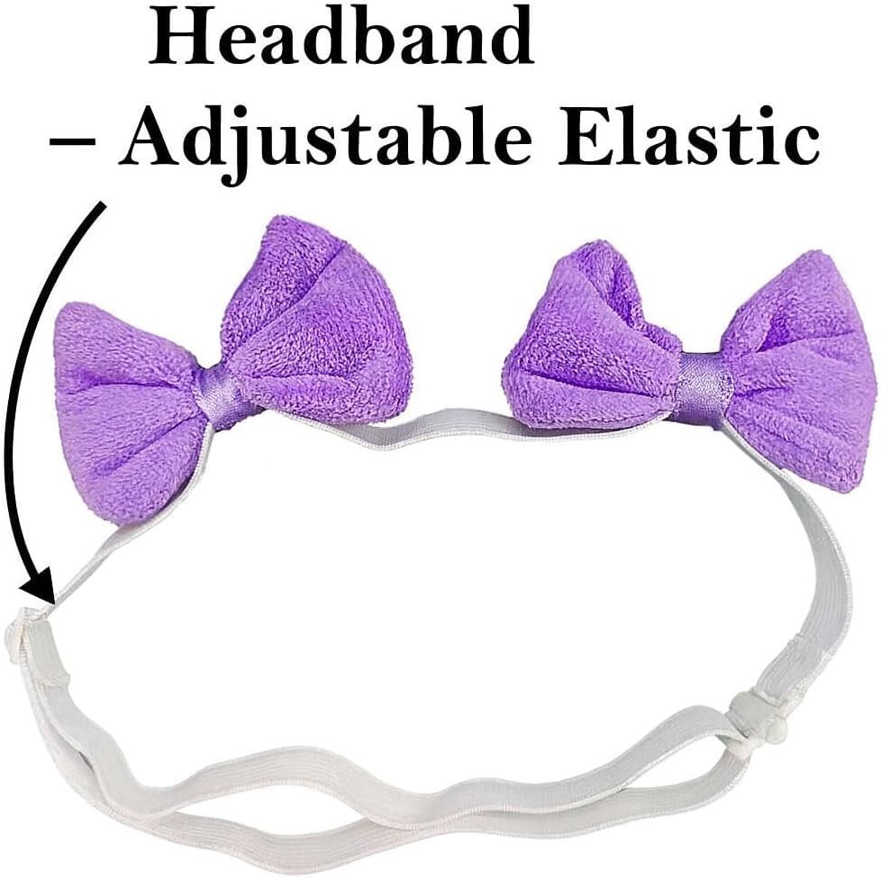 mqajdv serre-tête noeud-double violet pour chien, style ludique