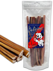 Mr. Delicious bully sticks pack 10: divertissement durable pour chiens actifs
