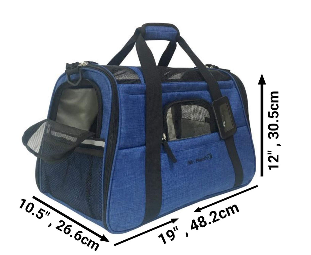 Mr. Peanut's sac chat avion bleu intérieur, confort douillet avec matelas fleece amovible.